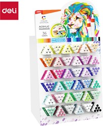 Deli Color Emotion acrylmarkers display à 180 stuks 36 kleuren