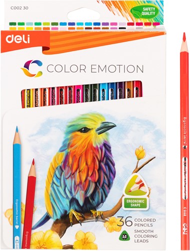 Deli Color Emotion kleurpotloden 36 kleuren doos