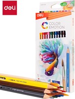 Deli Color Emotion aquarelpotloden, 12 kleuren doos