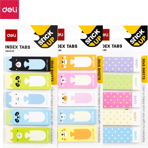 Deli STICK UP Indextabs 45x15mm 30x5vel 3 designs