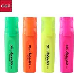 Deli Accentio markeerstift beitelpunt, set à 4 fluo kleuren