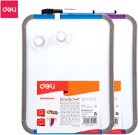 Deli whiteboard 279x216mm magnetisch + marker assorti kleuren