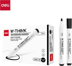 Deli THINK whiteboardmarker zwart 1,8mm ronde punt
