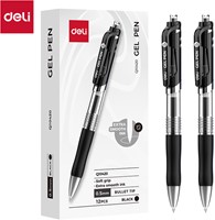 Deli gelpen met drukknop 0,5 mm zwart-2