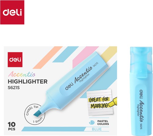 Deli Accentio markeerstift beitelpunt 1–5 mm pastel blauw