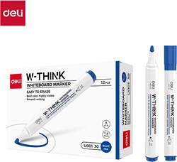 Deli THINK whiteboardmarker blauw 1,8mm ronde punt
