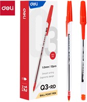 Deli balpen met dop 1,0 mm rood-2