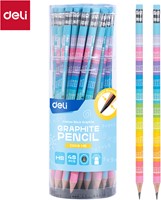 Deli potlood HB met gum - Intense Black Graphite - 48 stuks - EC046-HB