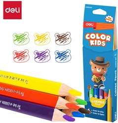 Deli COLOR KIDS kleurpotloden jumbo 6 kleuren