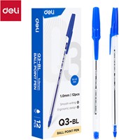 Deli balpen met dop 1,0 mm blauw-2