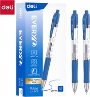 Deli EVERYU balpen met drukknop 0,7 mm blauw-2