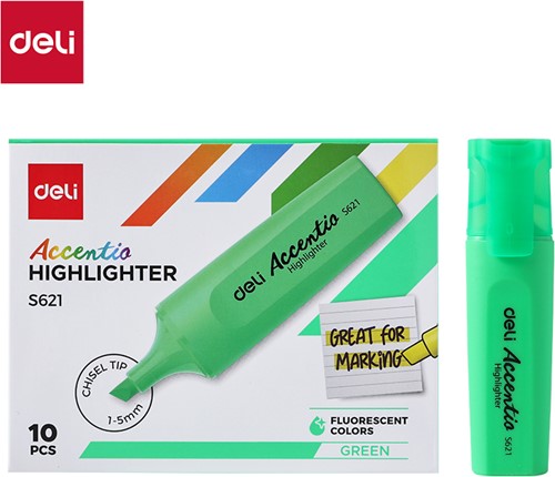 Deli Accentio markeerstift beitelpunt 1–5 mm fluo groen-2