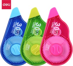 Deli correctietape 5mm x 30mtr assorti blister à 1 stuk