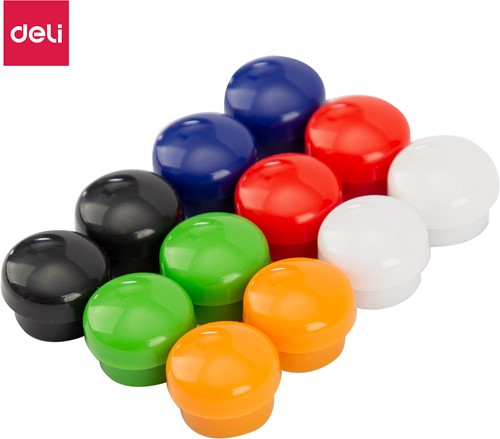 Deli 12 magneten rond Ø15mm 6x2 kleuren