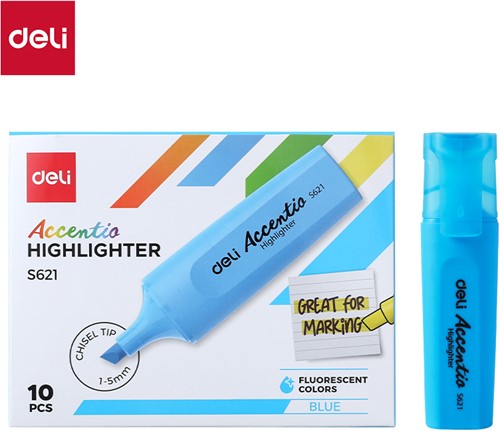 Deli Accentio markeerstift beitelpunt 1–5 mm fluo blauw-2
