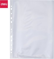 Deli showtas A4 transparant 0,08 mm 100 stuks