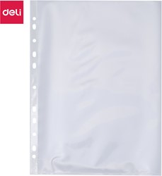 Deli showtas A4 transparant 0,08 mm 100 stuks