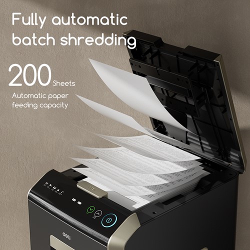 Deli automatische papiervernietiger 150 vel autofeed 32 liter-2