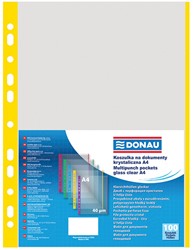 Showtas generfd, A4, 40 micron, gele rug, 11 rings, 100 stuks