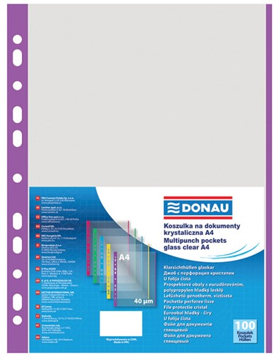 Showtas generfd, A4, 40 micron, paarse rug, 11 rings, 100 stuks