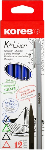 Kores K-liner Fineliner blauw 0,4mm fijn-2