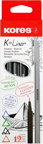 Kores K-liner Fineliner zwart 0,4mm fijn-2