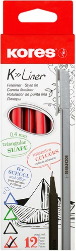 Kores K-liner Fineliner rood 0,4mm fijn-2