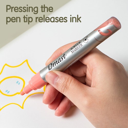 Dmast Acrylmarker Pastel, 6 kleuren/doos-2