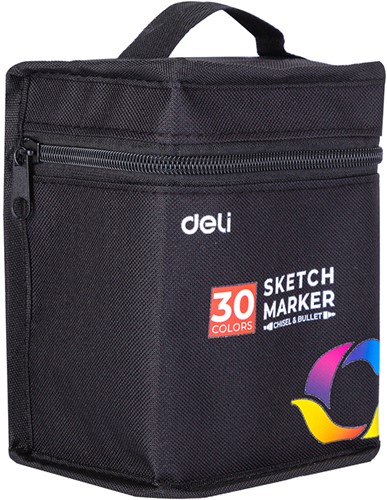 Deli Color Emotion Sketchmarkers 1+6mm lijndikte, 30 kleuren-3