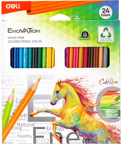 Deli enovation kleurpotloden set 24 kleuren-2