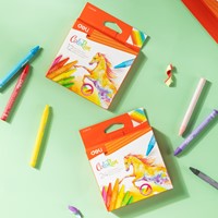 Deli ColoRun waskrijt 12 kleuren doos-2