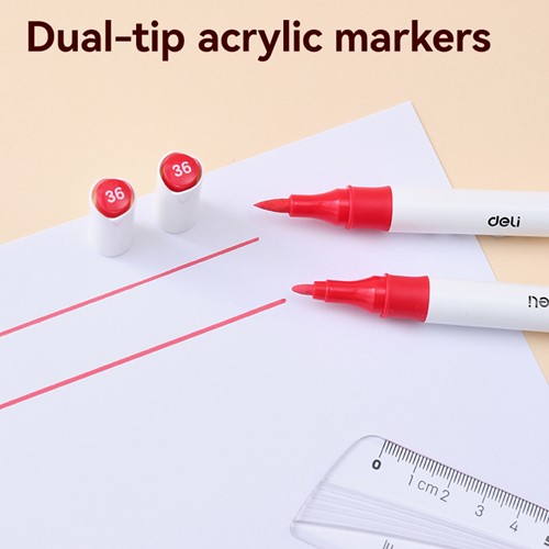 Deli Color Emotion viltstift duo tip 36 kleuren/doos-3