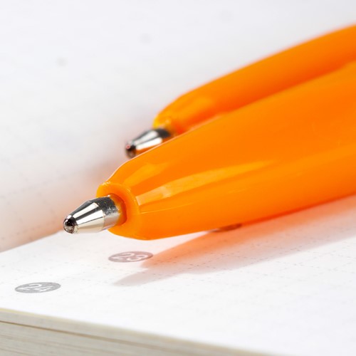 Deli balpen met dop 0,7 mm blauw, oranje body-3