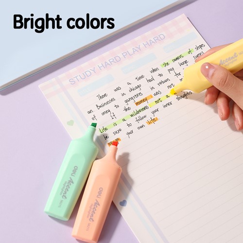 Deli Accent markeerstift beitelpunt 1–5 mm 6 fluo + 6 pastel kleuren-2