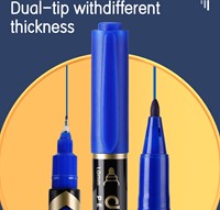 Deli MATE permanent marker dubbelpunt 0,5 + 1,0 mm blauw-2