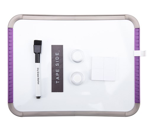 Deli whiteboard 279x216mm magnetisch + marker paars-2