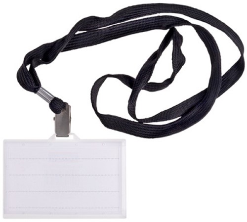 Badge met koord, zwart