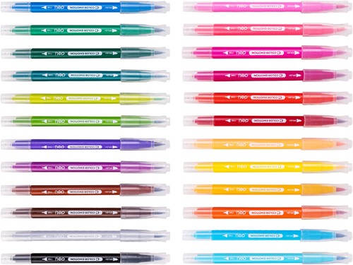 Deli Color Emotion viltstift duo tip 24 kleuren-3