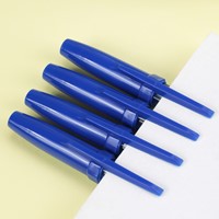 Deli balpen met dop 0,7 mm blauw transparante body-3