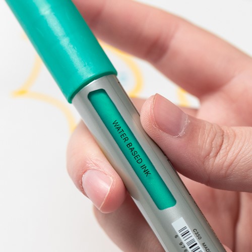 Acrylmarker met beitelpunt, metallic, 6 stuks