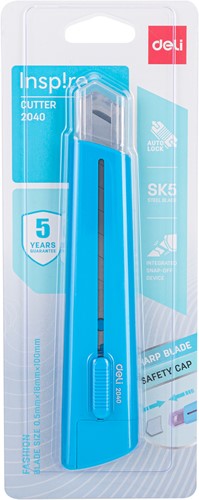 Deli RIO afbreekmes 18 mm blauw blister à 1 stuk-3