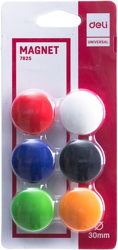Deli 6 magneten rond Ø30mm in 6 verschillende kleuren -3
