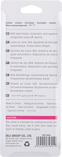 Deli RIO afbreekmes 18 mm rood