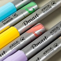 Acrylmarker met beitelpunt, pastel, 6 stuks