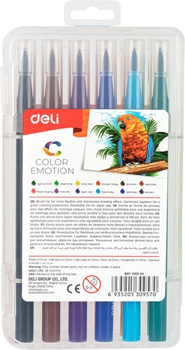Deli Color Emotion afwasbare viltstiften 12 kleuren/box-3
