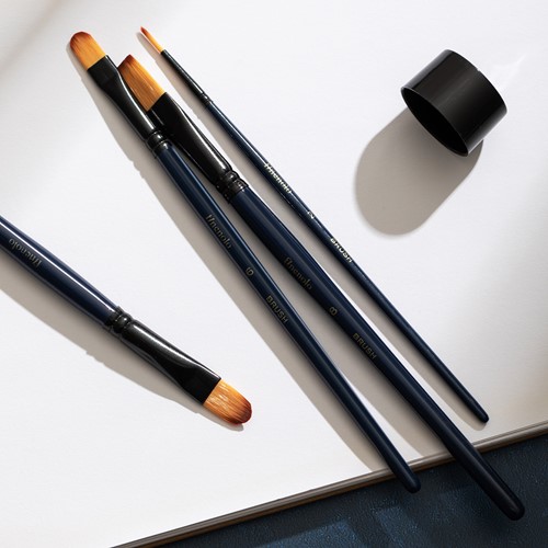 Penselen hard nylon acryl - 6 stuks