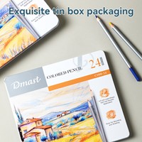 Dmast aquarelpotloden 4mm 36 kleuren in blik