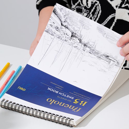 Dmast Sketchbook B5 40vel 100 gram top-spiraal-2