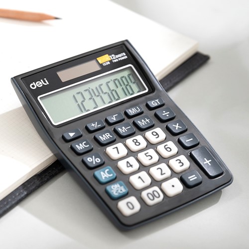 Deli Rekenmachine E1238 desktop grijs - 12 digits-2
