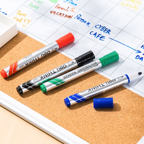 Deli THINK whiteboardmarkers ronde punt 2,0mm assorti - set à 4 stuks-3